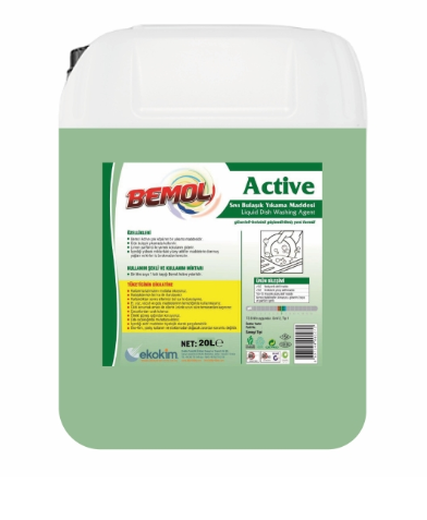 Bemol Active Bulaşık Deterjanı Elde Yıkama 20 Litre - Güçlü Yağ Çözücü