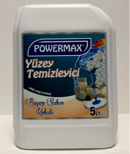 PowerMax Yüzey Temizleyici Beyaz Sabun Kokulu 5 KG | Hijyenik ve Ferah Temizlik