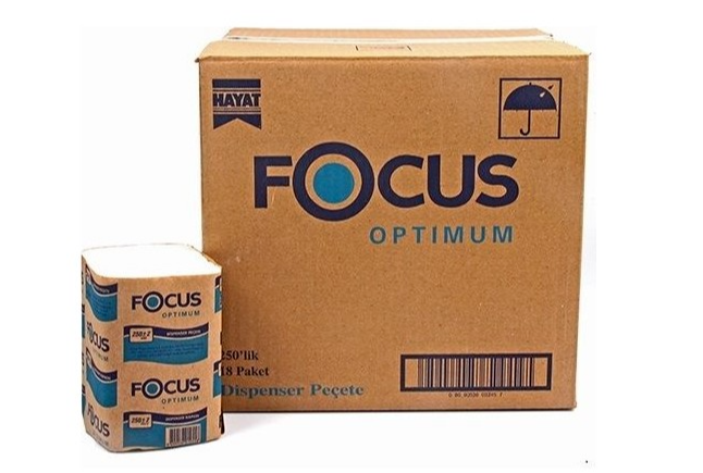 Focus Optimum Dispanser Peçete 250 Yaprak 18 Paket | Hijyenik ve Ekonomik
