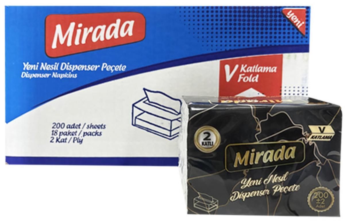 DİSPANSER PEÇETE V Katlı 200 Yaprak 18 Paket