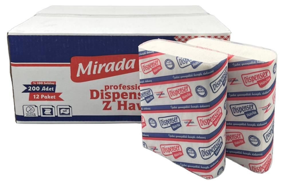 Z Havlu 200 Yaprak 12 Paket Mirada Marka | Hijyenik ve Dayanıklı