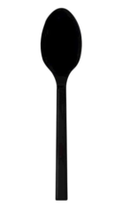 Lüks Siyah Plastik Kaşık 100’lü | Tek Kullanımlık Şık Kaşık Seti