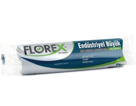Florex Endüstriyel Büyük Boy Çöp Torbası 65x80 10 Adet