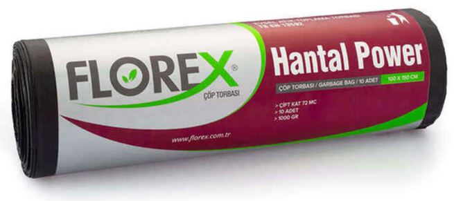 Florex Hantal Power Çöp Poşeti 100x150 1000 Gr 10 Adet