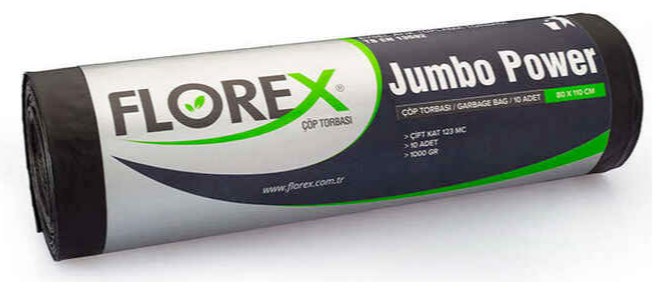 Florex Jumbo Power Çöp Poşeti 80x110 1000 Gr 10 Adet