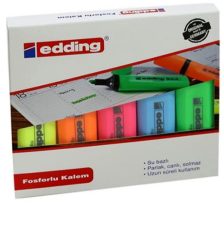 Edding Fosforlu Kalem 5'li Set Canlı Renkli İşaretleme Kalemi