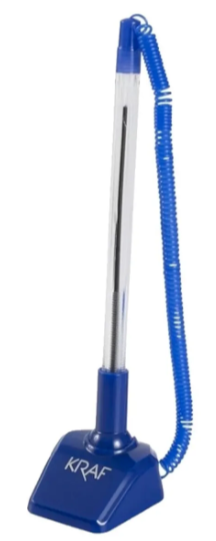 Spiralli Masa Kalemi Mavi Sabit Banko Kalemi