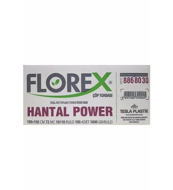 Florex Hantal Power Çöp Torbası 100x150 cm 72MC Dayanıklı