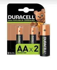 Duracell Şarj Edilebilir AA Pil 2500mAh 2’li Paket