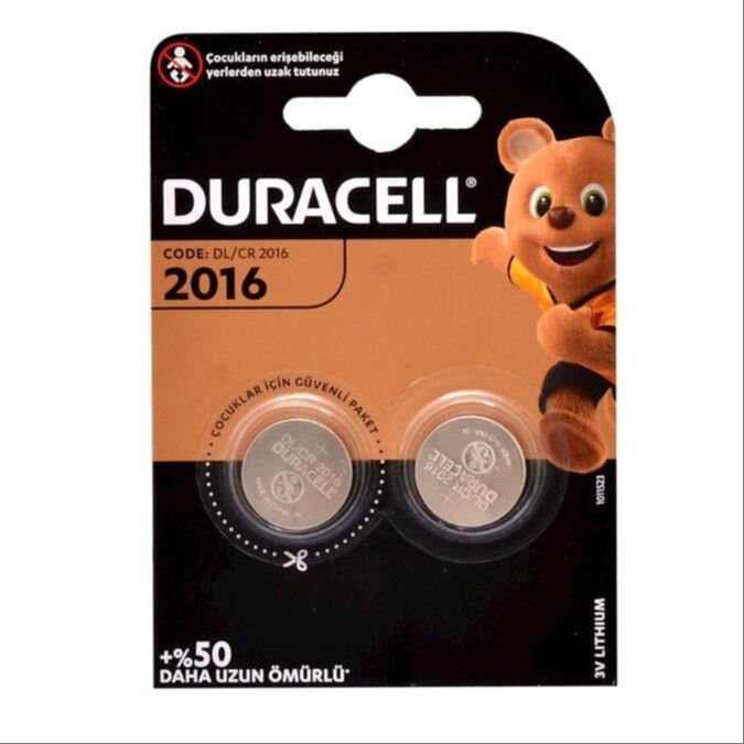 Duracell 2016 Pil 2’li Paket Lityum