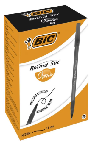 Bic Round Stic Tükenmez Kalem 1 mm Siyah 60'lı Paket