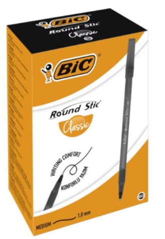 Bic Round Stic Siyah Tükenmez Kalem 1 mm 60’lı Paket
