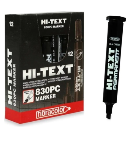 Hİ-TEXT Siyah Yuvarlak Uç 830PB 12'Lİ