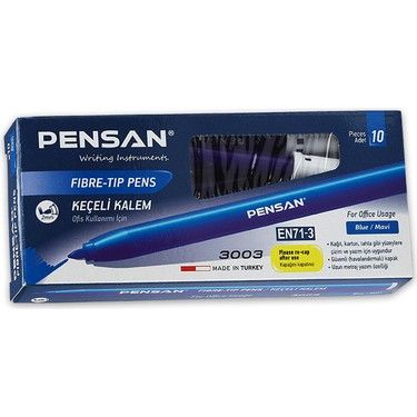 Pensan 3003 Mavi Keçeli Kalem 10 Adet - Ofis ve Okul İçin Uygun