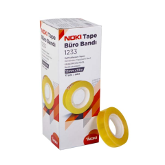 Noki 1233 12 mm x 33 m Büro Bandı – 12 Adet Şeffaf Bant Seti
