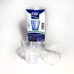 CHS Lüks Kristal Bardak Seti – 25’li Sert Plastik Bardak Takımı