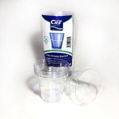 CHS Lüks Kristal Bardak Seti 25’li Sert Plastik Bardak
