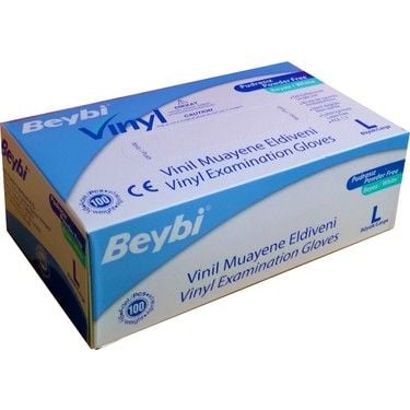Beybi Pudrasız Vinil Eldiven L Beden - 100’lü Kutu