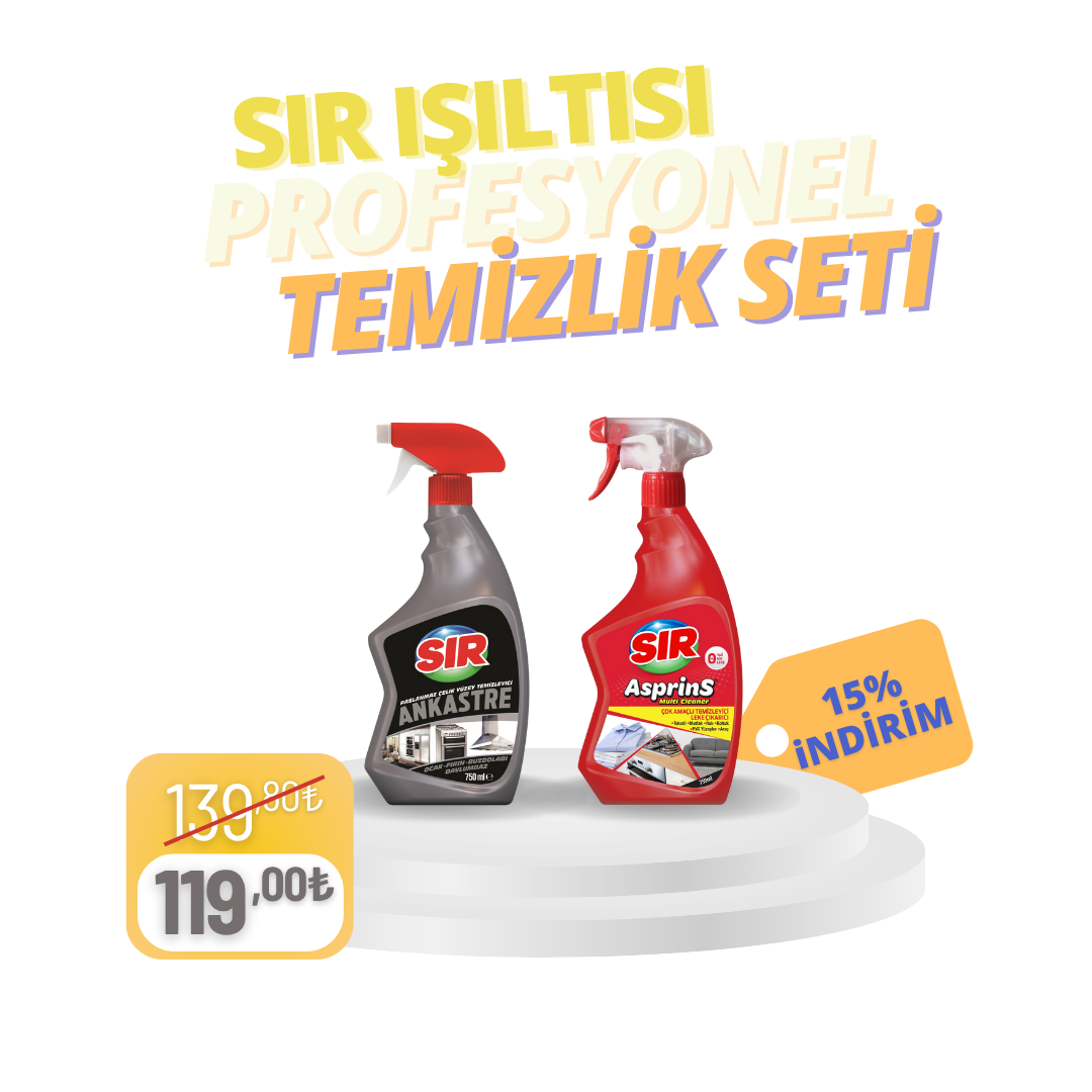 SIR Profesyonel Temizlik Seti - Ankastre Yüzey Temizleyici  + Asprins Leke Çıkarıcı