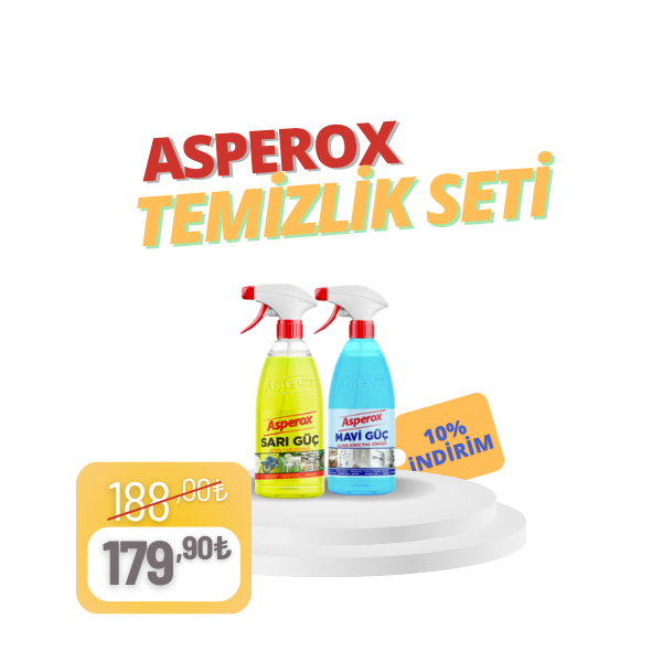 Asperox Temizlik Seti Mavi ve Sarı Güç 2’li Paket