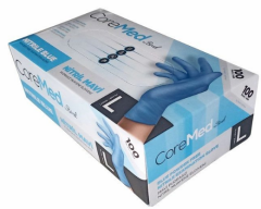 Coremed Pudrasız Nitril Muayene Eldiveni L Beden Mavi 20 Kutu
