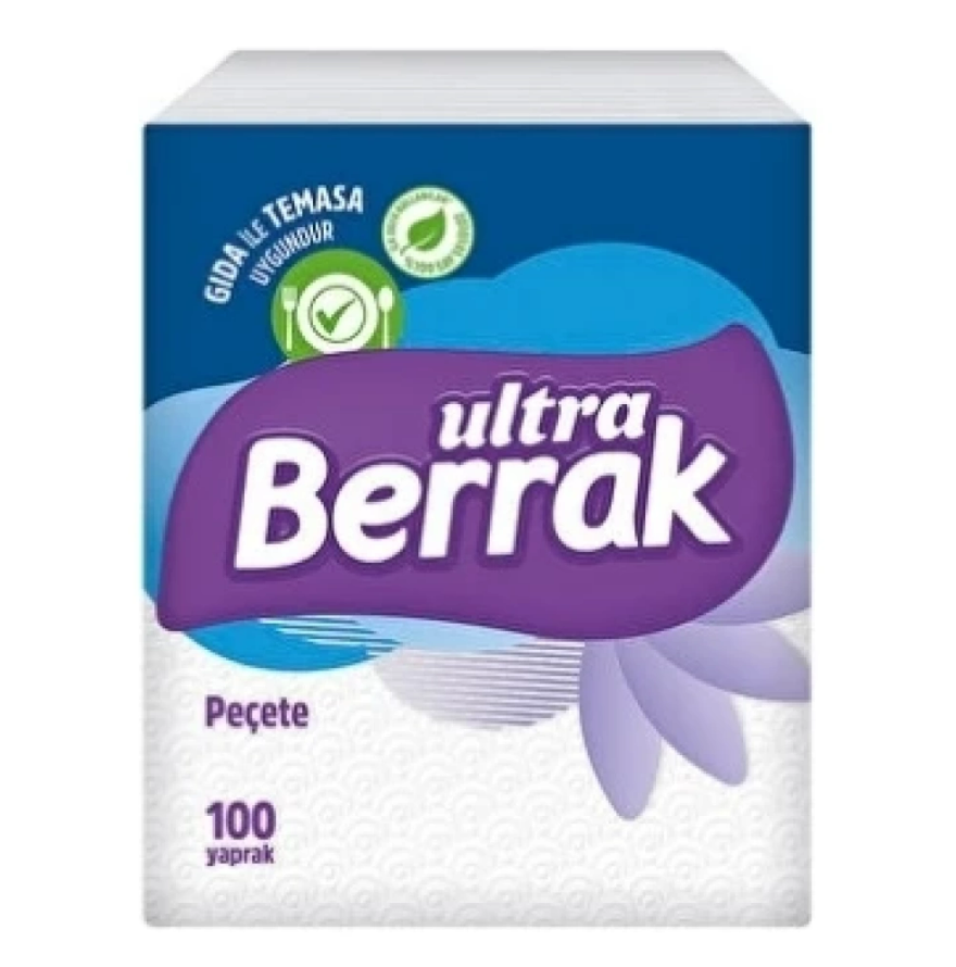 Berrak Ultra Kare Peçete - 100’lü, 32 Paket