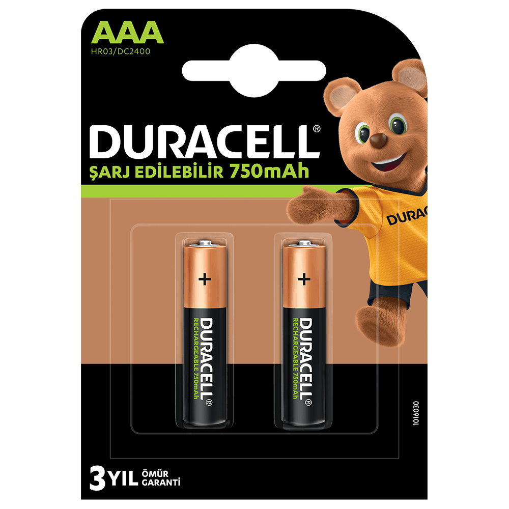 Duracell Şarj Edilebilir AAA 750mAh Pil – 2’li Paket