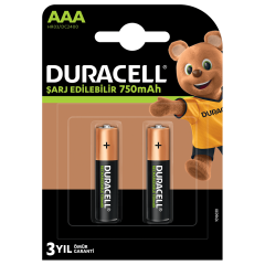 Duracell Şarj Edilebilir AAA 750mAh Pil – 2’li Paket