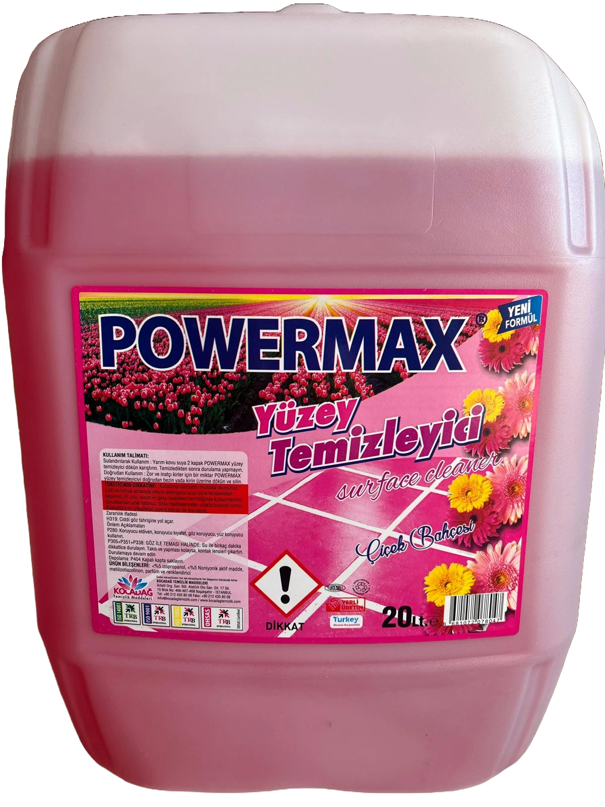 Powermax Çiçek Bahçesi Yüzey Temizleyici 20 Litre - Ferah Kokulu Güçlü Temizlik