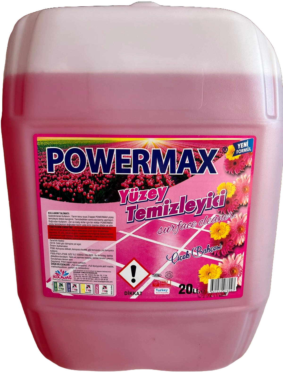Powermax Çiçek Bahçesi Yüzey Temizleyici 20 Litre Güçlü Temizlik