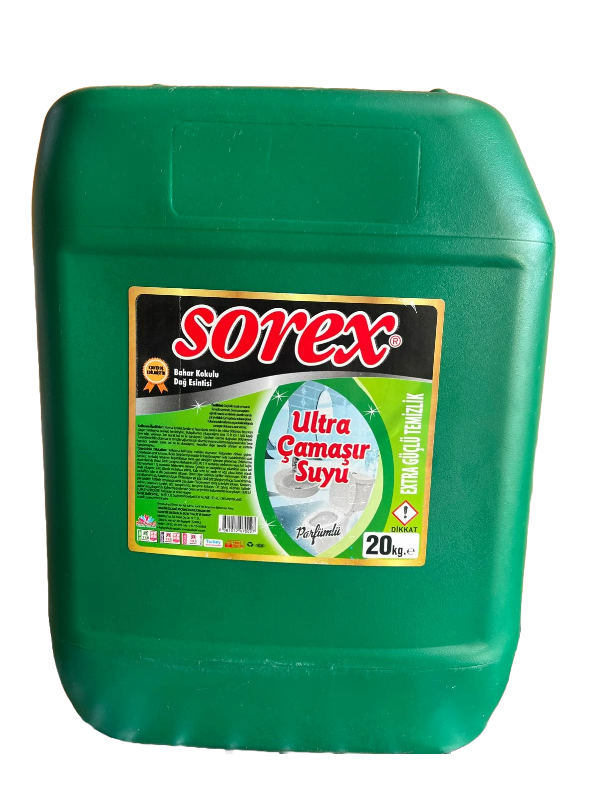 Sorex Ultra Çamaşır Suyu 20 Kg - Parfümlü, Extra Güçlü Temizlik