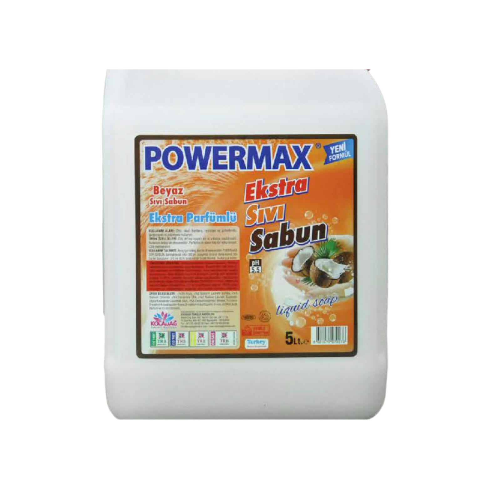 Powermax Ekstra Parfümlü Beyaz Sıvı Sabun 5 Kg Yoğun Köpük