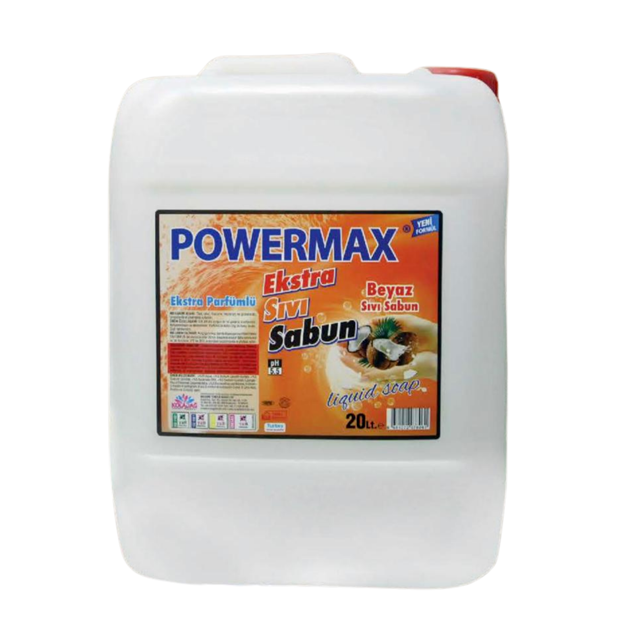 Powermax Beyaz Sıvı El Sabunu 20 Litre Hindistan Cevizi Kokulu