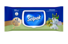 Selpak Organik Bambu & Zeytinyağlı Özlü Islak Mendil 50'li | Doğal ve Nazik Temizlik